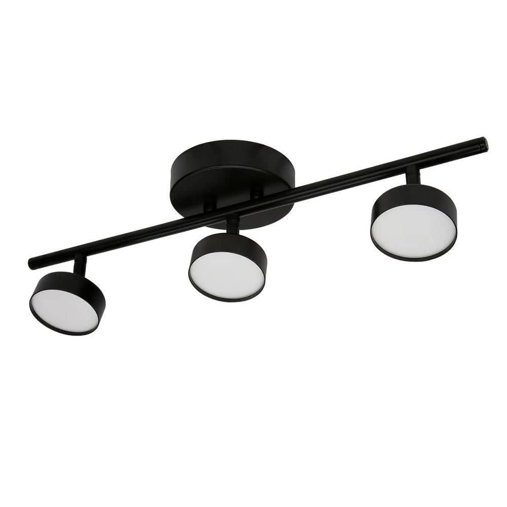 20 in. 3-Light Matte Black Adjustable Color Temperature and Heads Integrated LED Fixed Track Lighting Kit by ETi 1 20 in. 3-Light Matte Black Adjustable Color Temperature and Heads Integrated LED Fixed Track Lighting Kit by ETi