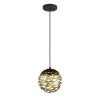 Golden Eclipse 8-Watt Integrated LED Matte Coal and Honey Gold Globe Mini Pendant with Metal Shade by George Kovacs