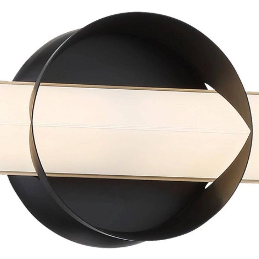 Inner Circle 18 in. Matte Coal and Honey Gold LED Vanity Light Bar with Frosted Aquarium Glass by George Kovacs 3 Inner Circle 18 in. Matte Coal and Honey Gold LED Vanity Light Bar with Frosted Aquarium Glass by George Kovacs - Image 3