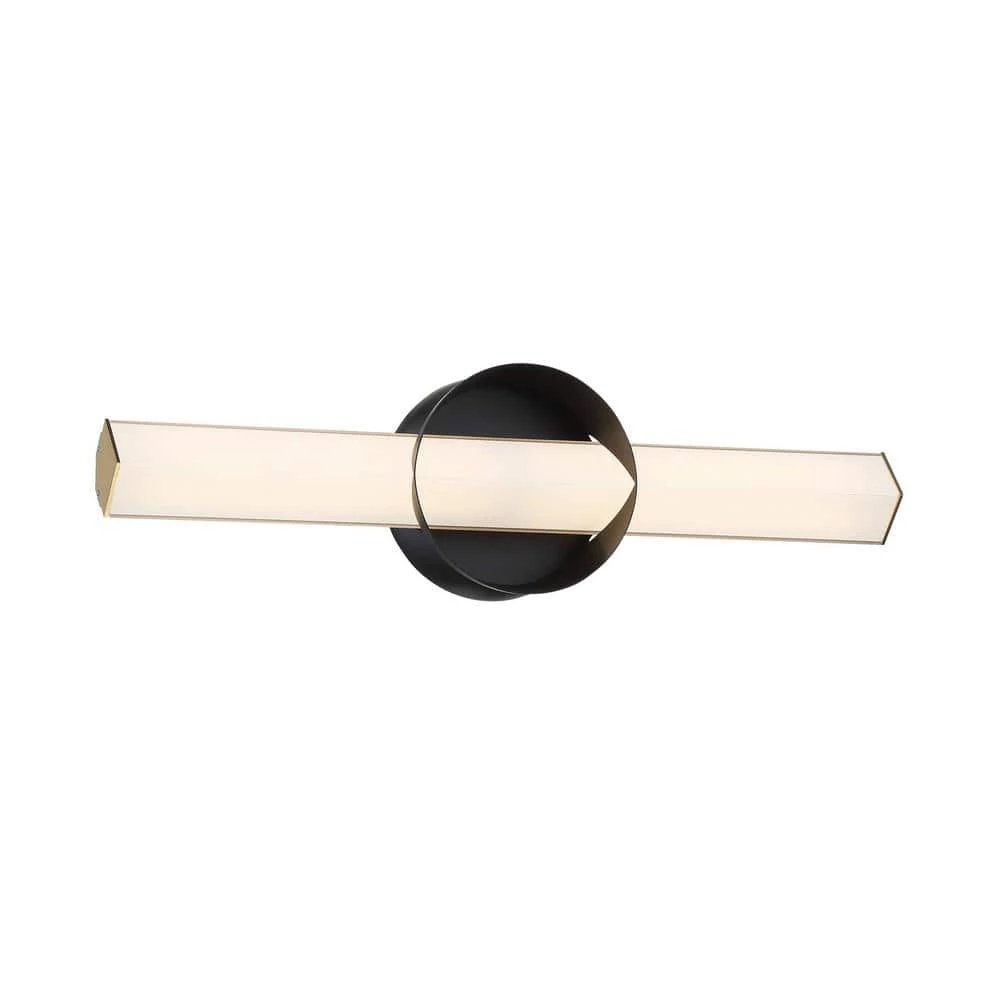 Inner Circle 18 in. Matte Coal and Honey Gold LED Vanity Light Bar with Frosted Aquarium Glass by George Kovacs 1 Inner Circle 18 in. Matte Coal and Honey Gold LED Vanity Light Bar with Frosted Aquarium Glass by George Kovacs