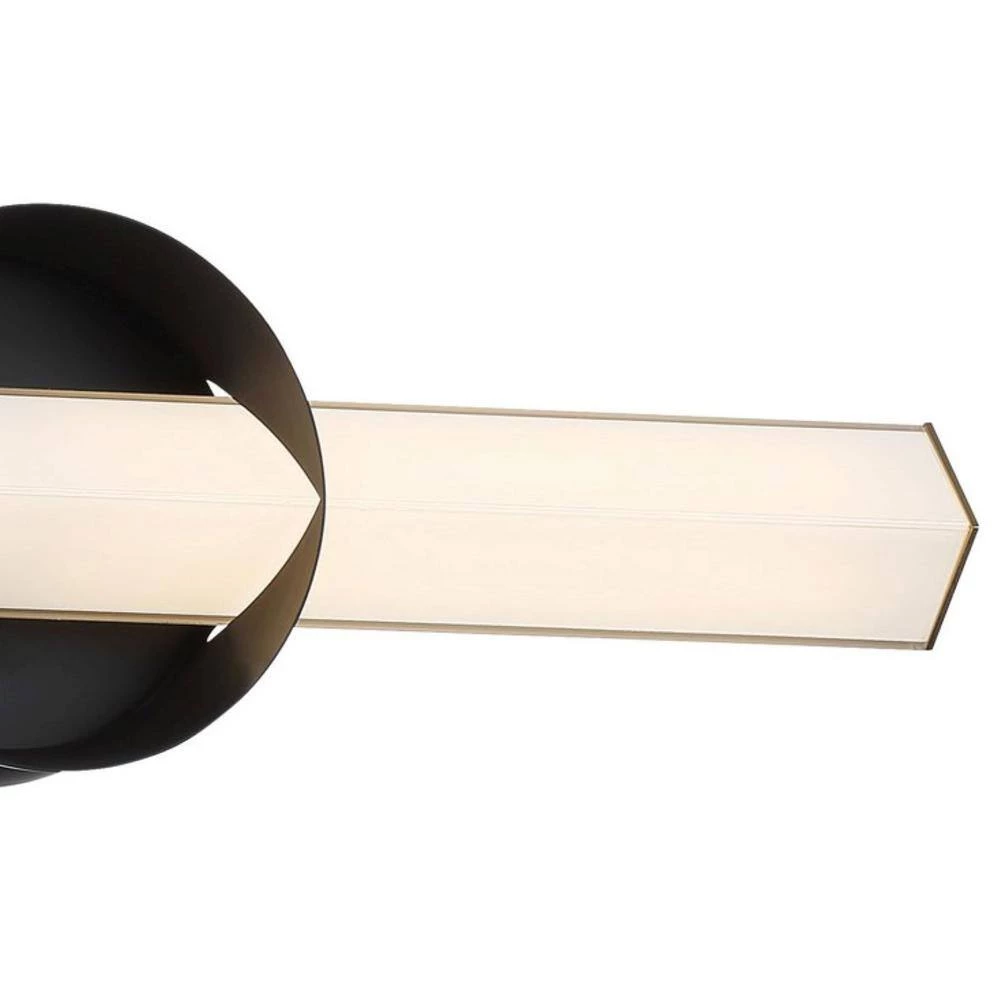 Inner Circle 18 in. Matte Coal and Honey Gold LED Vanity Light Bar with Frosted Aquarium Glass by George Kovacs 2 Inner Circle 18 in. Matte Coal and Honey Gold LED Vanity Light Bar with Frosted Aquarium Glass by George Kovacs - Image 2