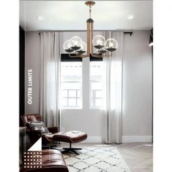 Outer Limits 6-Light Painted Bronze Chandelier with Clear Glass Globe Shades by George Kovacs -ETi Sales painted bronze george kovacs chandeliers p1505 416 1f 1000