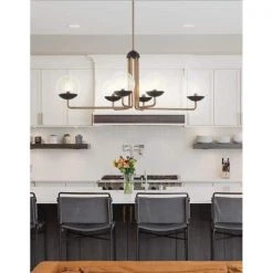 Outer Limits 6-Light Painted Bronze Isl and Chandelier with Clear Glass Globe Shades by George Kovacs -ETi Sales painted bronze george kovacs chandeliers p1506 416 4f 1000