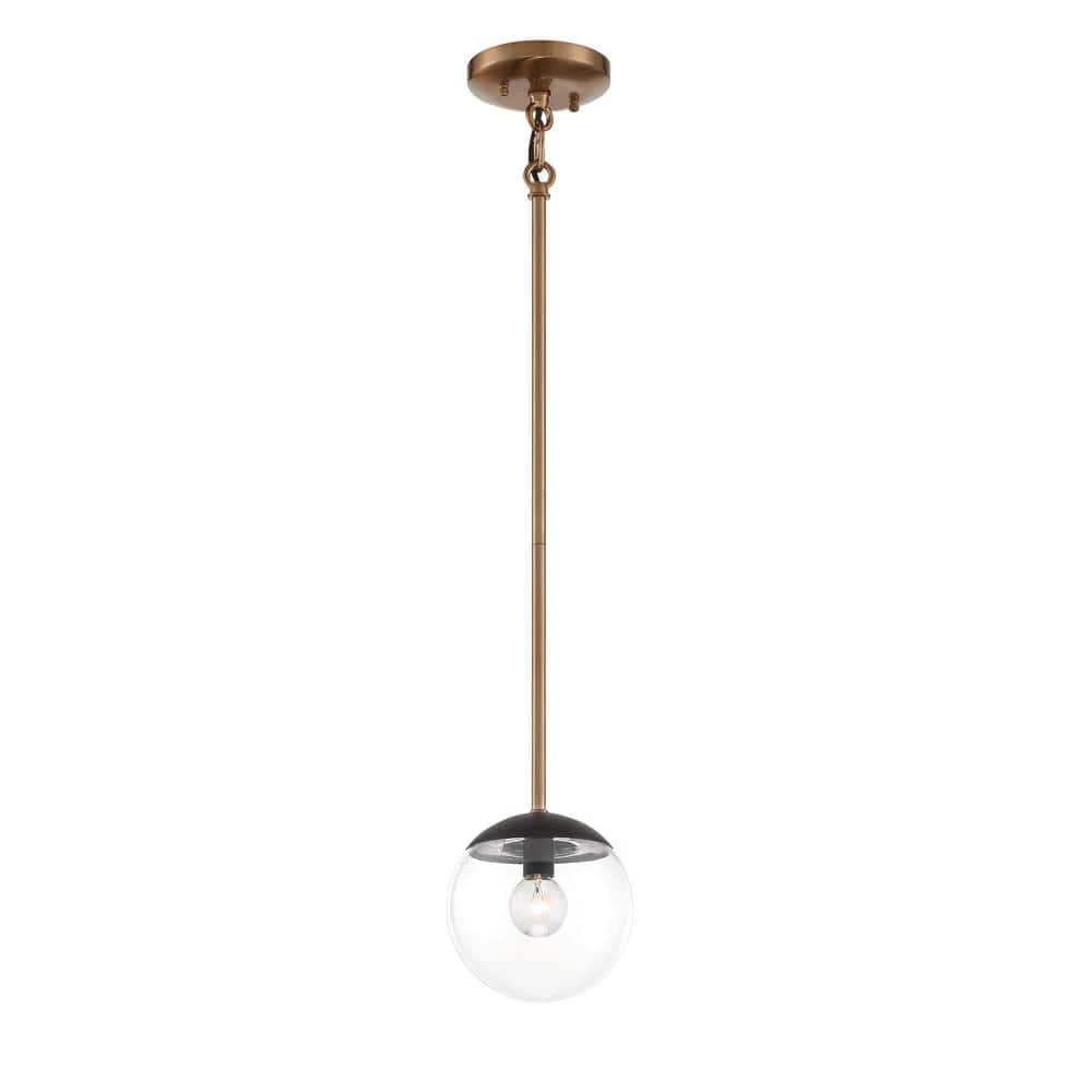 Outer Limits 1-Light Painted Bronze Mini Pendant with Clear Glass Globe Shade by George Kovacs 1 Outer Limits 1-Light Painted Bronze Mini Pendant with Clear Glass Globe Shade by George Kovacs