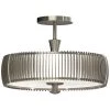 Night Moves 15 in. 1-Light Plated Pewter LED Semi-Flush Mount by George Kovacs