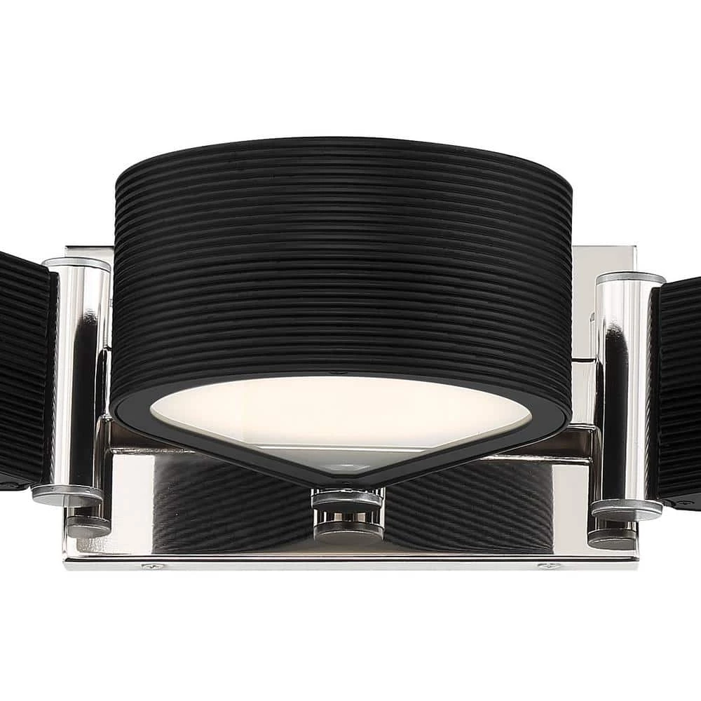 Side Step 24 in. 3-Light Polished Nickel and Coal LED Vanity Light with Etched White Diffuser by George Kovacs 3 Side Step 24 in. 3-Light Polished Nickel and Coal LED Vanity Light with Etched White Diffuser by George Kovacs - Image 3