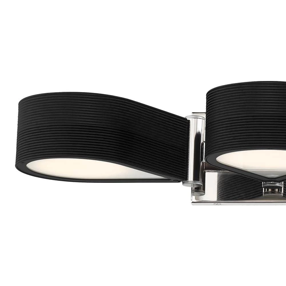 Side Step 24 in. 3-Light Polished Nickel and Coal LED Vanity Light with Etched White Diffuser by George Kovacs 2 Side Step 24 in. 3-Light Polished Nickel and Coal LED Vanity Light with Etched White Diffuser by George Kovacs - Image 2