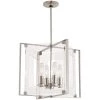 Crystal-Clear 4-Light Polished Nickel Pendant by George Kovacs