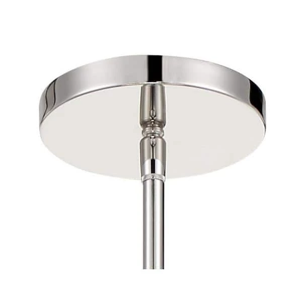 Side Step 250-Watt Equivalence Integrated LED Polished Nickel and Coal Chandelier with Etched White Diffuser by George Kovacs 3 Side Step 250-Watt Equivalence Integrated LED Polished Nickel and Coal Chandelier with Etched White Diffuser by George Kovacs - Image 3