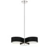 Side Step 250-Watt Equivalence Integrated LED Polished Nickel and Coal Chandelier with Etched White Diffuser by George Kovacs