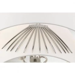 Gramercy 4-Light Polished Nickel Shaded Pendant Light with White Silk Shade by George Kovacs -ETi Sales polished nickel george kovacs chandeliers p5394 613 1f 1000
