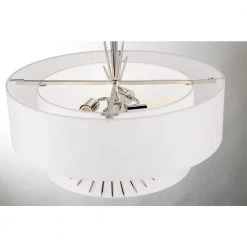 Gramercy 4-Light Polished Nickel Shaded Pendant Light with White Silk Shade by George Kovacs -ETi Sales polished nickel george kovacs chandeliers p5394 613 4f 1000