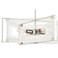 Crystal-Clear 4-Light Polished Nickel Semi-Flush Mount with Clear Acrylic by George Kovacs -ETi Sales polished nickel george kovacs flush mount lights p1403 613 4f 1000