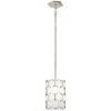 Missing Link 1-Light Polished Nickel Mini-Pendant Light with Fine White Linen Shade by George Kovacs