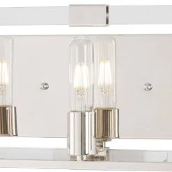 Crystal Chrome 3-Light Polished Nickel Vanity Light by George Kovacs -ETi Sales polished nickel george kovacs vanity lighting p1373 613 4f 1000