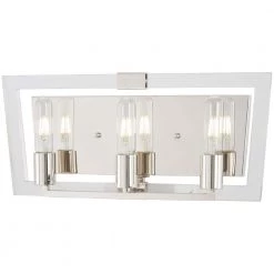 Crystal Chrome 3-Light Polished Nickel Vanity Light by George Kovacs