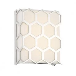 Missing Link 1-Light Polished Nickel LED Wall Sconce with Fine White Linen Shade by George Kovacs