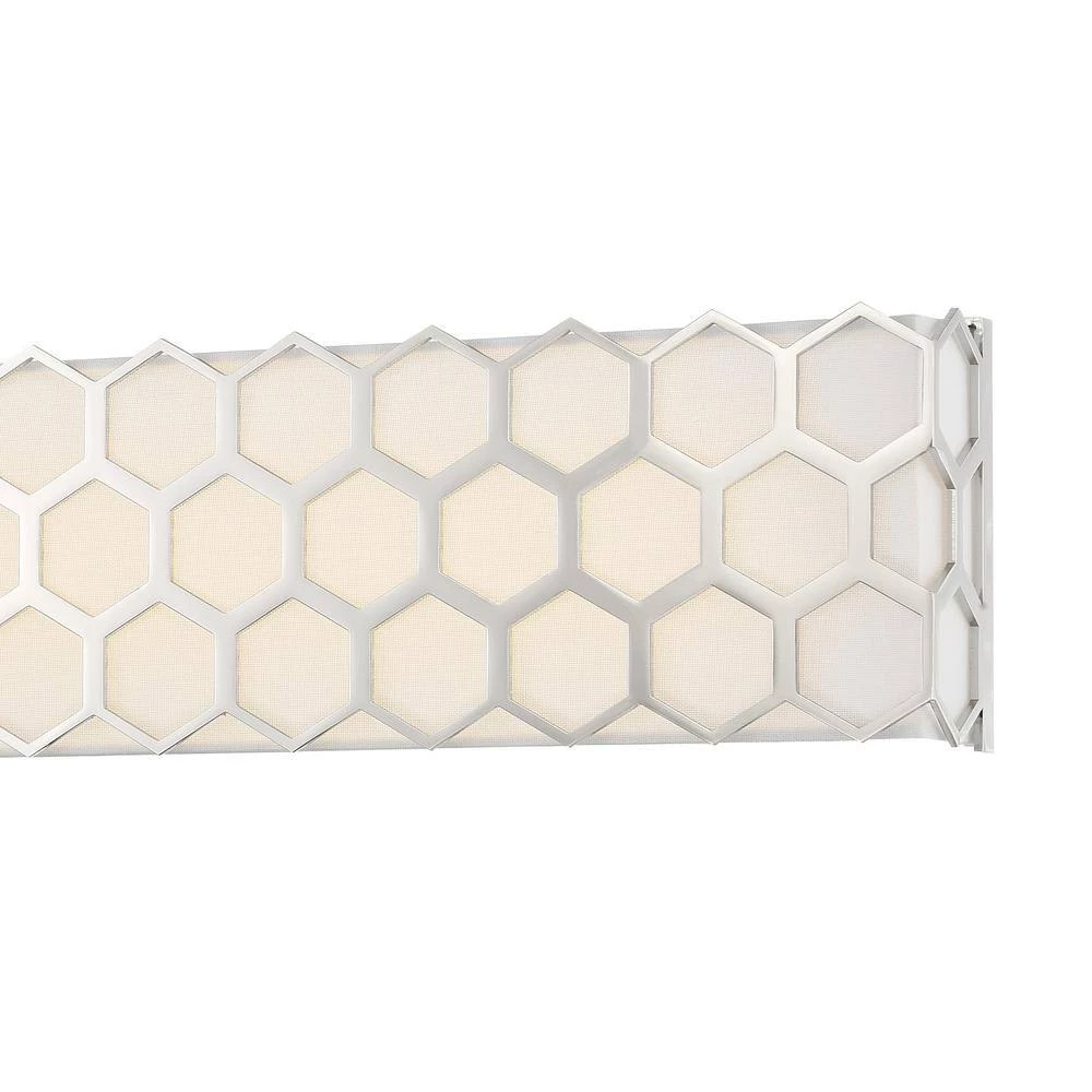 Missing Link 24.875 in. 1 Light Polished Nickel LED Vanity Light with Fine White Linen Shade by George Kovacs 2 Missing Link 24.875 in. 1 Light Polished Nickel LED Vanity Light with Fine White Linen Shade by George Kovacs - Image 2