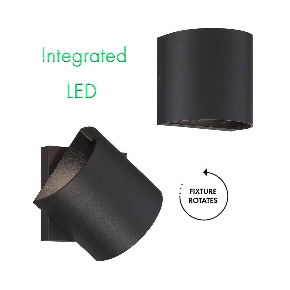 Revolve 2-Light Sand Black LED Outdoor Contemporary Light Sconce by George Kovacs 2 Revolve 2-Light Sand Black LED Outdoor Contemporary Light Sconce by George Kovacs - Image 2