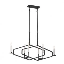 Traveler 6-Light Sand Coal and Brushed Nickel Island Chandelier by George Kovacs