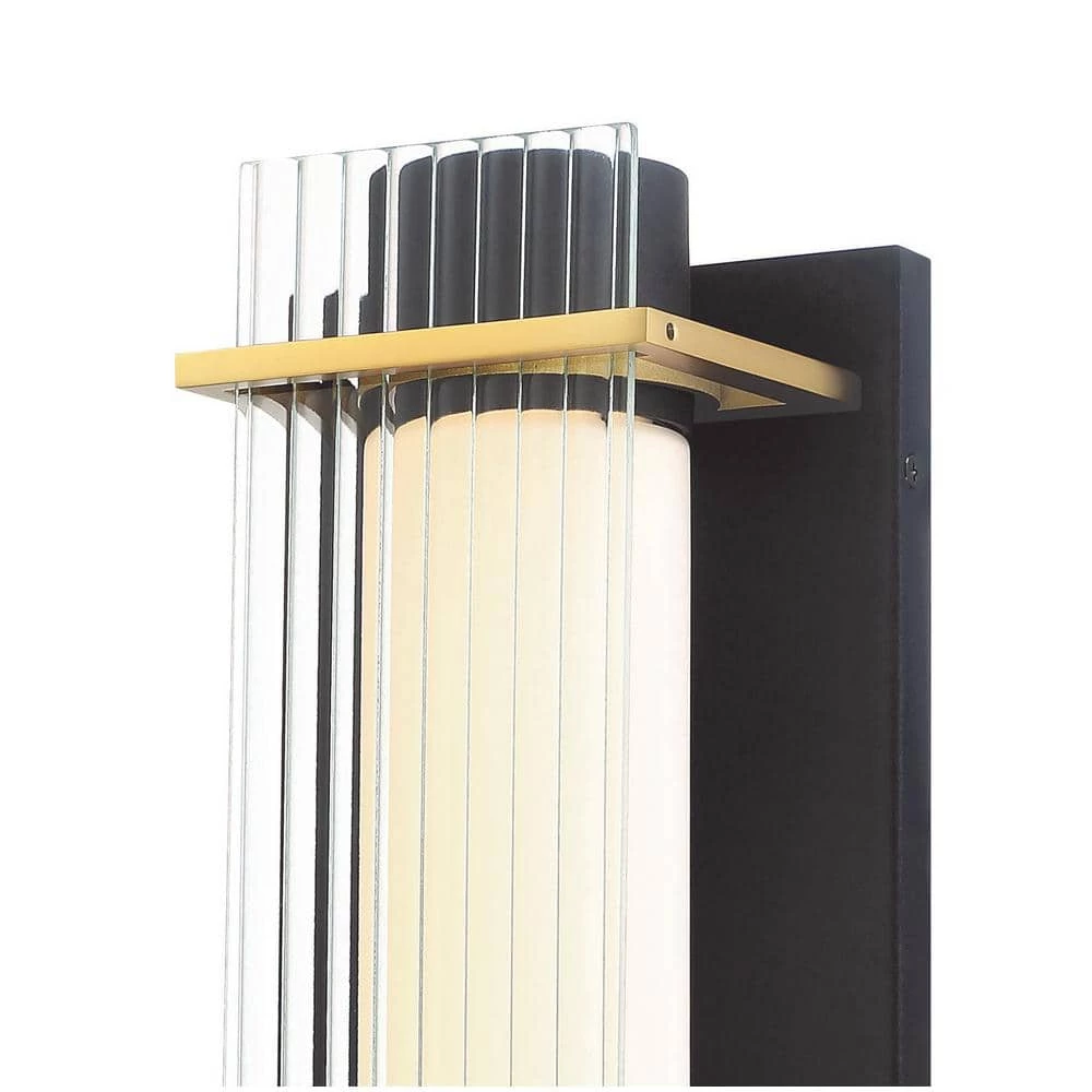 Midnight Gold 1-Light Sand Coal LED Outdoor Wall Lantern Sconce with Honey Gold Highlights by George Kovacs 3 Midnight Gold 1-Light Sand Coal LED Outdoor Wall Lantern Sconce with Honey Gold Highlights by George Kovacs - Image 3