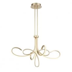 Astor 120-Watt Equivalence Integrated LED Soft Gold Geometric Chandelier with Etched Silicone Diffuser by George Kovacs