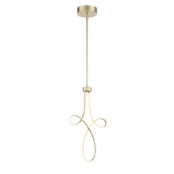 Astor 125-Watt Equivalence Integrated LED Soft Gold Mini Pendant with Etched Silicone Diffuser by George Kovacs