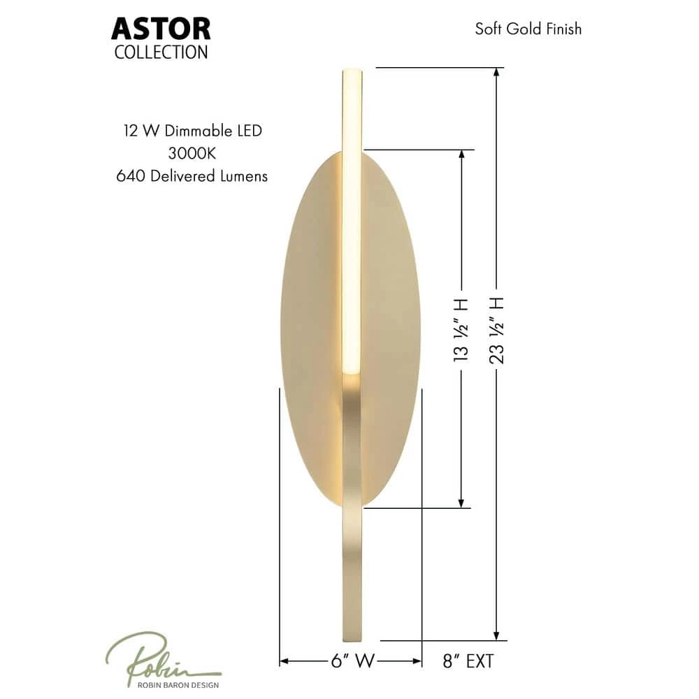 Astor 1-Light Soft Gold LED Wall Sconce with Etched Silicone Diffuser by George Kovacs 6 Astor 1-Light Soft Gold LED Wall Sconce with Etched Silicone Diffuser by George Kovacs - Image 6