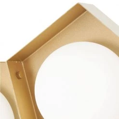 Five-O 60-Watt Equivalence Textured White Exterior with Gold Leaf Interior Integrated LED Bath Light by George Kovacs -ETi Sales textured white with gold leaf george kovacs vanity lighting p1393 044g l 4f 1000