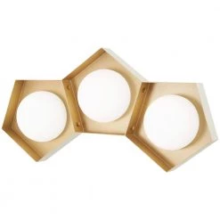 Five-O 60-Watt Equivalence Textured White Exterior with Gold Leaf Interior Integrated LED Bath Light by George Kovacs