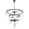Alluria 16-Light Weathered Black with Autumn Gold Chandelier with Etched Opal Glass Shade by George Kovacs