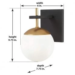 Alluria 1-Light Weathered Black with Autumn Gold Accents Sconce by George Kovacs -ETi Sales weathered black with autumn gold accents george kovacs vanity lighting p1350 618 40 1000