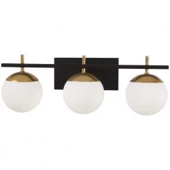 Alluria 3-Light Weathered Black with Autumn Gold Accents Bath Light by George Kovacs