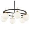 Alluria 6-Light Weathered Black with Autumn Gold Chandelier with Etched Opal Glass Shade by George Kovacs