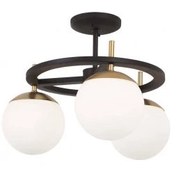 Alluria 3-Light Weathered Black with Autumn Gold Semi-Flush Mount by George Kovacs