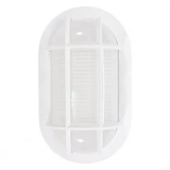 8.5 in. Oval TwistFit Marine White LED Outdoor Bulkhead Light Frosted Glass Lens and Polycarbonate Base by ETi -ETi Sales white eti bulkhead lights 504071020 4f 1000