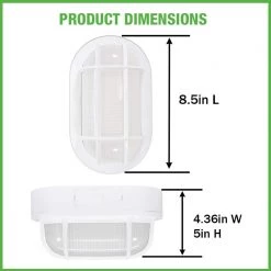 8.5 in. Oval TwistFit Marine White LED Outdoor Bulkhead Light Frosted Glass Lens and Polycarbonate Base by ETi -ETi Sales white eti bulkhead lights 504071020 a0 1000