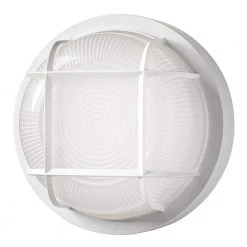 ETi Sales 2 8.5 in. Round TwistFit Marine White LED Outdoor Bulkhead Light Frosted Glass Lens and Polycarbonate Base by ETi