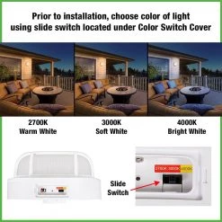 8.5 in. Round TwistFit Marine White LED Outdoor Bulkhead Light Frosted Glass Lens and Polycarbonate Base by ETi -ETi Sales white eti bulkhead lights 504081020 66 1000