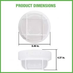 8.5 in. Round TwistFit Marine White LED Outdoor Bulkhead Light Frosted Glass Lens and Polycarbonate Base by ETi -ETi Sales white eti bulkhead lights 504081020 a0 1000