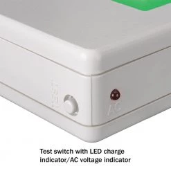 11 in. 60-Watt Equivalent White Integrated LED Green Letter Exit Sign with Built-in Battery Backup and Extra Faceplate by ETi -ETi Sales white eti emergency exit lights 55301102 1d 1000