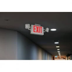 60-Watt Equivalent Combo Integrated LED White Direct Wire with Emergency Light/Exit Sign Battery Backup 6500K (6-Pack) by ETi 9 60-Watt Equivalent Combo Integrated LED White Direct Wire with Emergency Light/Exit Sign Battery Backup 6500K (6-Pack) by ETi -ETi Sales white eti emergency exit lights 55502101 6pk 40 1000