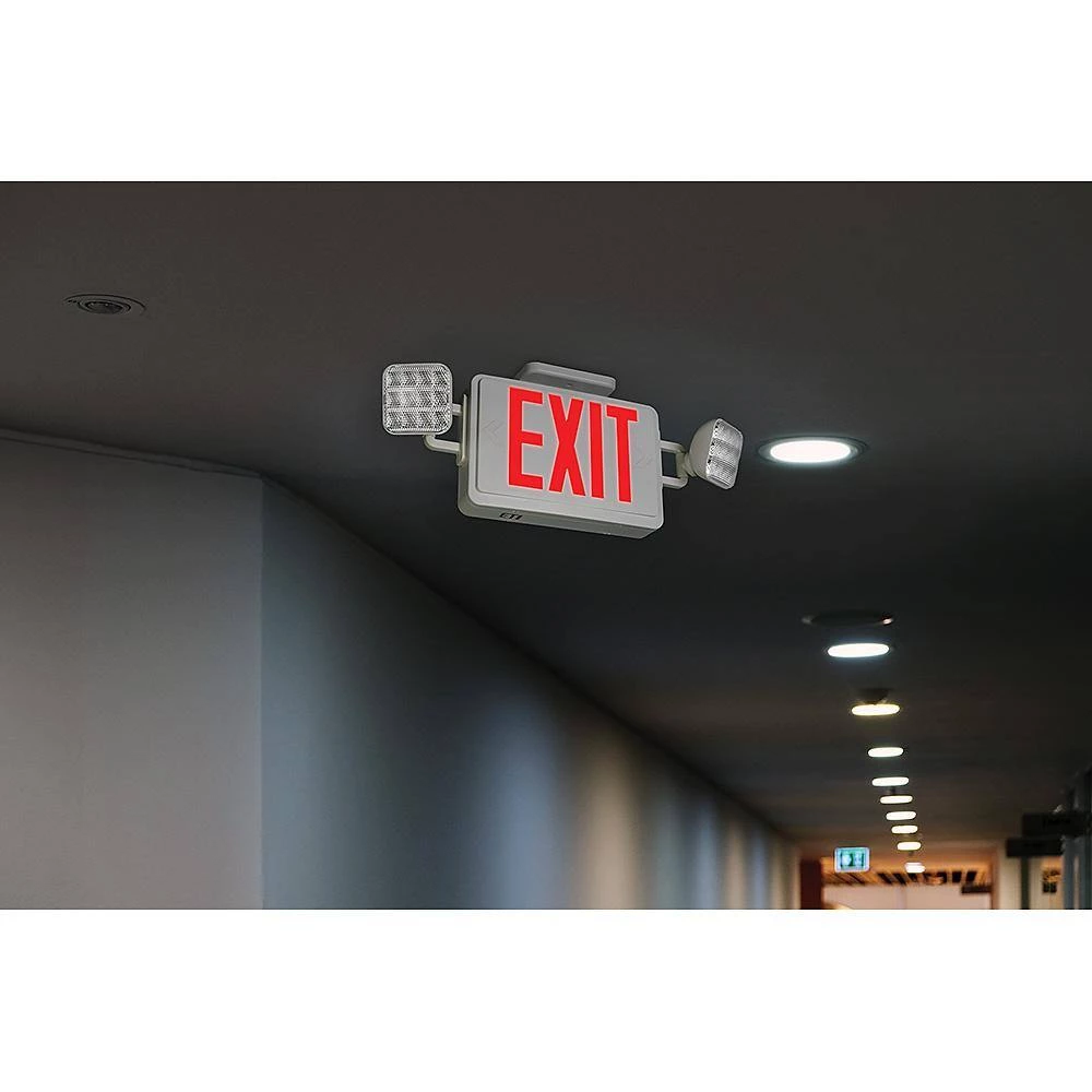 60-Watt Equivalent Combo Integrated LED White Direct Wire with Emergency Light/Exit Sign Battery Backup 6500K (6-Pack) by ETi 3 60-Watt Equivalent Combo Integrated LED White Direct Wire with Emergency Light/Exit Sign Battery Backup 6500K (6-Pack) by ETi - Image 3