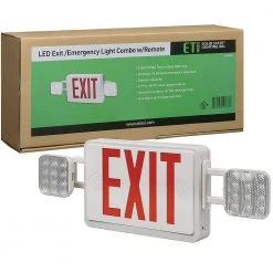 60-Watt Equivalent Combo Integrated LED White Direct Wire with Emergency Light/Exit Sign Battery Backup 6500K (6-Pack) by ETi 13 60-Watt Equivalent Combo Integrated LED White Direct Wire with Emergency Light/Exit Sign Battery Backup 6500K (6-Pack) by ETi -ETi Sales white eti emergency exit lights 55502101 6pk c3 1000