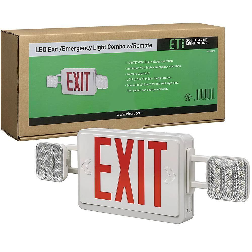 60-Watt Equivalent Combo Integrated LED White Direct Wire with Emergency Light/Exit Sign Battery Backup 6500K (6-Pack) by ETi 7 60-Watt Equivalent Combo Integrated LED White Direct Wire with Emergency Light/Exit Sign Battery Backup 6500K (6-Pack) by ETi - Image 7