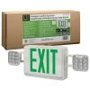 60-Watt Equivalent Integrated LED White with Green Letters Emergency Light Exit Sign Combo Battery Backup 6500K by ETi