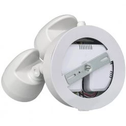 3-Head White Outdoor Integrated LED Security Flood Light 1800 to 3600 Lumens Boost Dusk-to-Dawn Photocell 4000K (4-Pack) by ETi -ETi Sales white eti flood lights 51403142 4pk 1f 1000