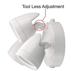 3-Head White Outdoor Integrated LED Security Flood Light 1800 to 3600 Lumens Boost Dusk-to-Dawn Photocell 4000K (4-Pack) by ETi -ETi Sales white eti flood lights 51403142 4pk 40 1000