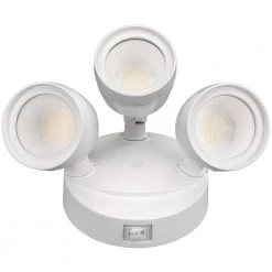 3-Head White Outdoor Integrated LED Security Flood Light 1800 to 3600 Lumen Boost Dusk-to-Dawn Photocell 4000K by ETi -ETi Sales white eti flood lights 51403142 a0 1000