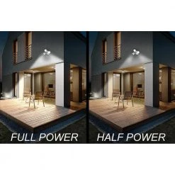 3-Head White Outdoor Integrated LED Security Flood Light 1800 to 3600 Lumen Boost Dusk-to-Dawn Photocell 4000K by ETi -ETi Sales white eti flood lights 51403142 c3 1000